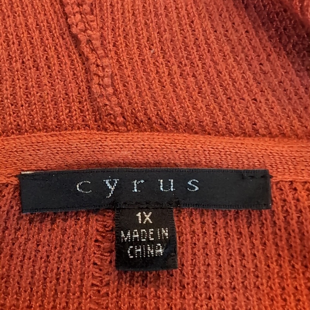 Cyrus Women's Cardigan Sweater Rust Size 1X - Picture 3 of 6